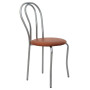 Scaun Tulip - cadru aluminiu - imitatie piele coniac - 8070 Scaun Tulip - cadru aluminiu - imitatie piele coniac - 8070