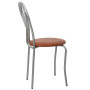 Scaun Tulip - cadru aluminiu - imitatie piele coniac - 8070 Scaun Tulip - cadru aluminiu - imitatie piele coniac - 8070