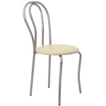 Scaun Tulip - cadru aluminiu - imitatie piele crem - 21834