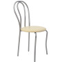Scaun Tulip - cadru aluminiu - imitatie piele crem - 21834 Scaun Tulip - cadru aluminiu - imitatie piele crem - 21834