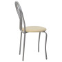 Scaun Tulip - cadru aluminiu - imitatie piele crem - 21834 Scaun Tulip - cadru aluminiu - imitatie piele crem - 21834