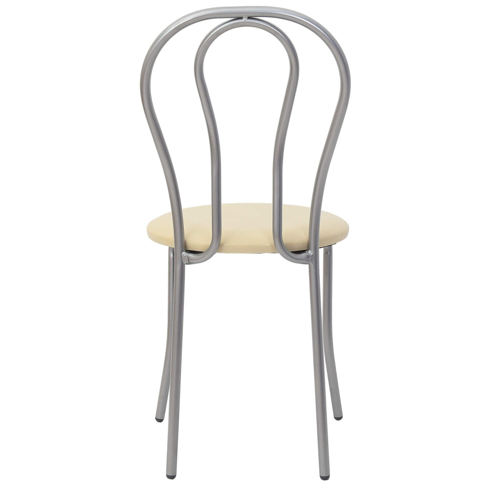 Scaun Tulip - cadru aluminiu - imitatie piele crem - 21834 Scaun Tulip - cadru aluminiu - imitatie piele crem - 21834