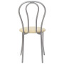 Scaun Tulip - cadru aluminiu - imitatie piele crem - 21834 Scaun Tulip - cadru aluminiu - imitatie piele crem - 21834