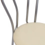 Scaun Tulip - cadru aluminiu - imitatie piele crem - 21834 Scaun Tulip - cadru aluminiu - imitatie piele crem - 21834