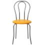Scaun Tulip - cadru aluminiu - imitatie piele galben - 22168 Scaun Tulip - cadru aluminiu - imitatie piele galben - 22168