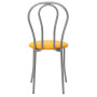 Scaun Tulip - cadru aluminiu - imitatie piele galben - 22168 Scaun Tulip - cadru aluminiu - imitatie piele galben - 22168