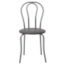 Scaun Tulip - cadru aluminiu - imitatie piele gri - 62019 Scaun Tulip - cadru aluminiu - imitatie piele gri - 62019