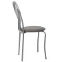 Scaun Tulip - cadru aluminiu - imitatie piele gri - 62019 Scaun Tulip - cadru aluminiu - imitatie piele gri - 62019