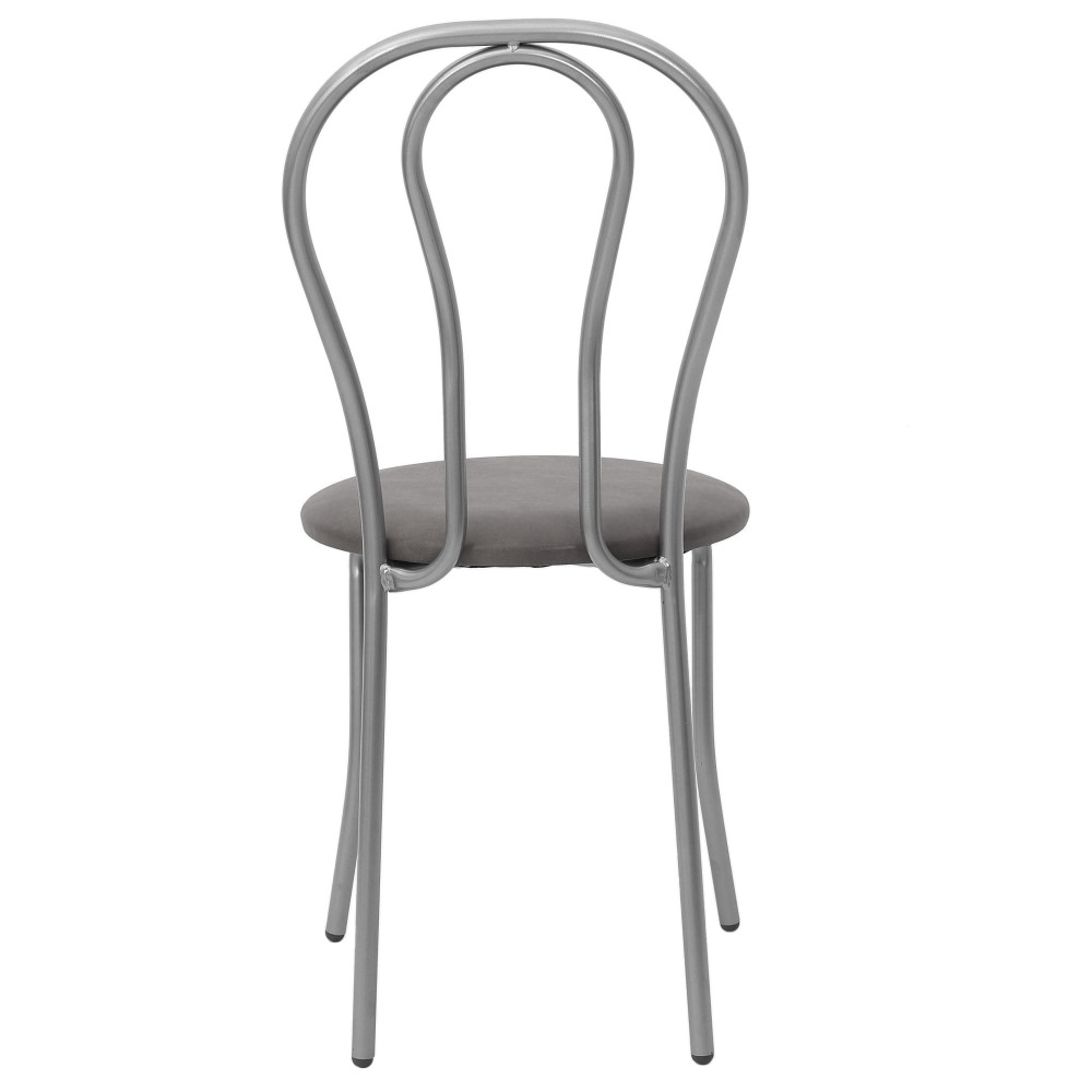 Scaun Tulip - cadru aluminiu - imitatie piele gri - 62019 Scaun Tulip - cadru aluminiu - imitatie piele gri - 62019