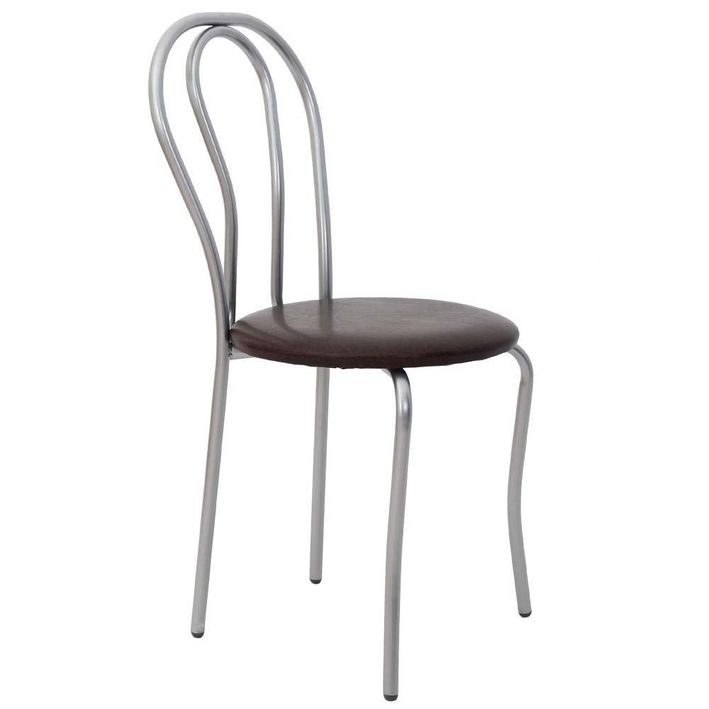 Scaun Tulip - cadru aluminiu - imitatie piele maro - 15611 Scaun Tulip - cadru aluminiu - imitatie piele maro - 15611