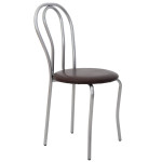 Scaun Tulip - cadru aluminiu - imitatie piele maro - 15611