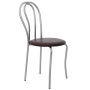 Scaun Tulip - cadru aluminiu - imitatie piele maro - 15611 Scaun Tulip - cadru aluminiu - imitatie piele maro - 15611