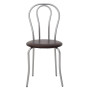 Scaun Tulip - cadru aluminiu - imitatie piele maro - 15611 Scaun Tulip - cadru aluminiu - imitatie piele maro - 15611