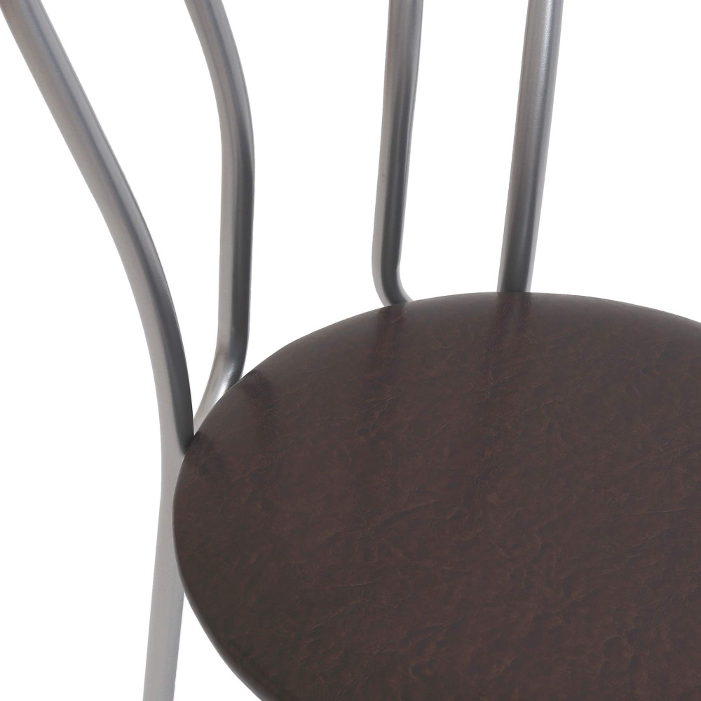 Scaun Tulip - cadru aluminiu - imitatie piele maro - 15611 Scaun Tulip - cadru aluminiu - imitatie piele maro - 15611