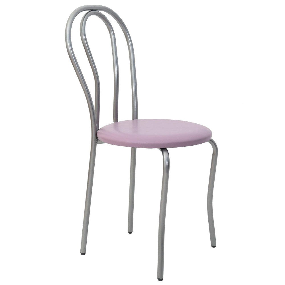 Scaun Tulip - cadru aluminiu - imitatie piele mov - 21897 Scaun Tulip - cadru aluminiu - imitatie piele mov - 21897