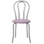 Scaun Tulip - cadru aluminiu - imitatie piele mov - 21897 Scaun Tulip - cadru aluminiu - imitatie piele mov - 21897