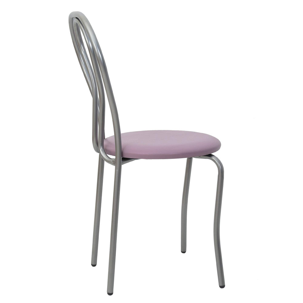Scaun Tulip - cadru aluminiu - imitatie piele mov - 21897 Scaun Tulip - cadru aluminiu - imitatie piele mov - 21897