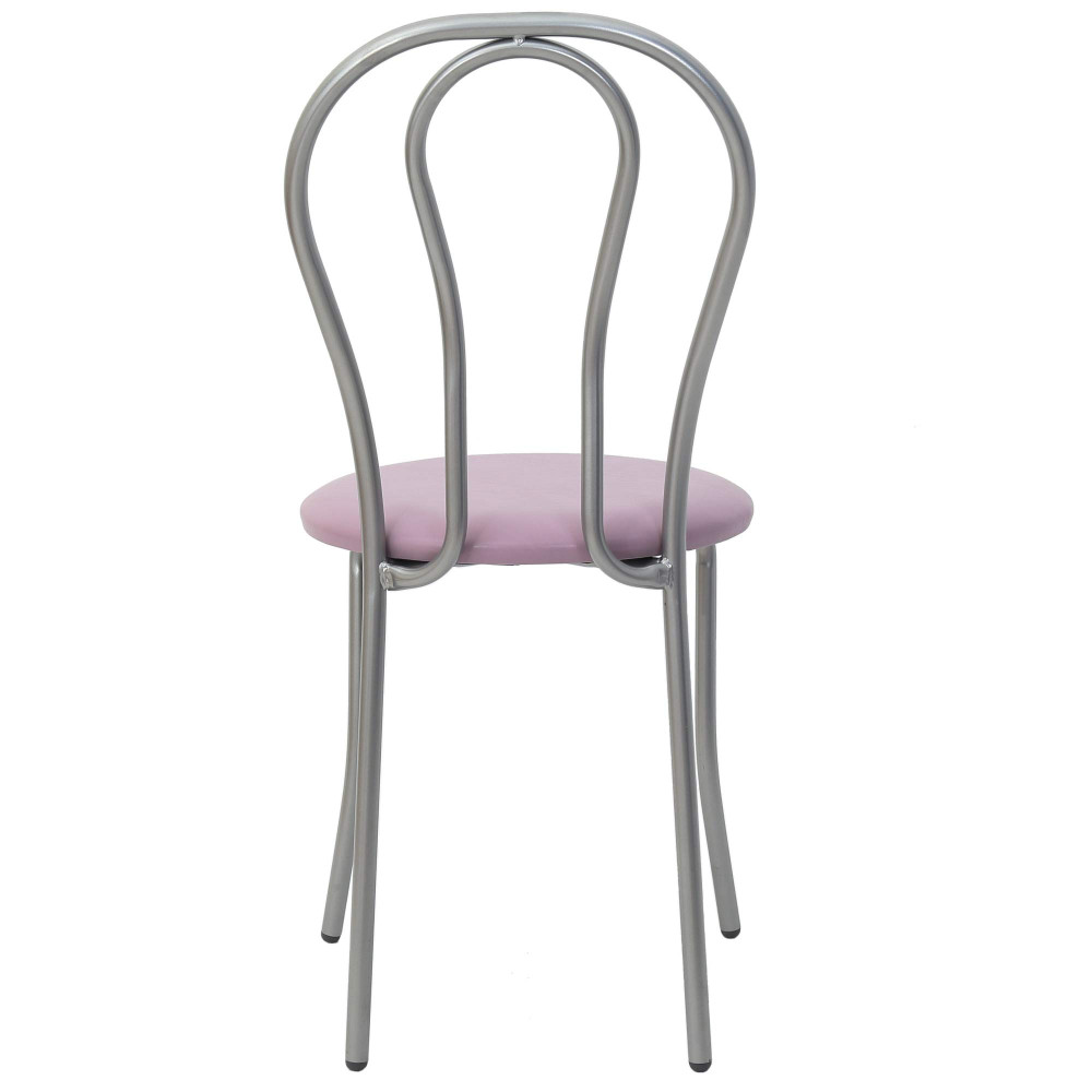 Scaun Tulip - cadru aluminiu - imitatie piele mov - 21897 Scaun Tulip - cadru aluminiu - imitatie piele mov - 21897