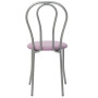 Scaun Tulip - cadru aluminiu - imitatie piele mov - 21897 Scaun Tulip - cadru aluminiu - imitatie piele mov - 21897