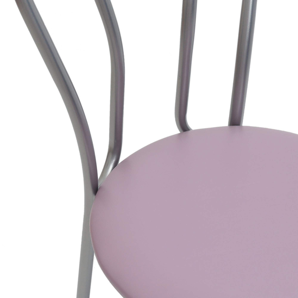 Scaun Tulip - cadru aluminiu - imitatie piele mov - 21897 Scaun Tulip - cadru aluminiu - imitatie piele mov - 21897