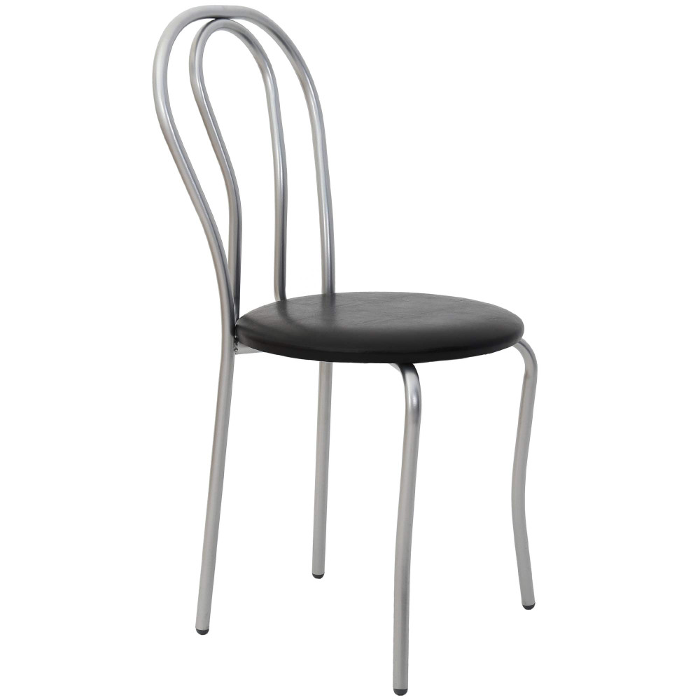 Scaun Tulip - cadru aluminiu - imitatie piele negru - 21901 Scaun Tulip - cadru aluminiu - imitatie piele negru - 21901