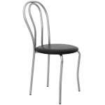 Scaun Tulip - cadru aluminiu - imitatie piele negru - 21901