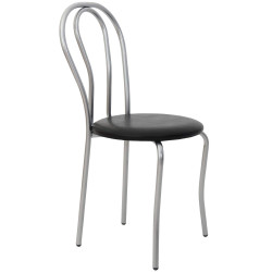 Scaun Tulip - cadru aluminiu - imitatie piele negru - 21901 Scaun Tulip - cadru aluminiu - imitatie piele negru - 21901