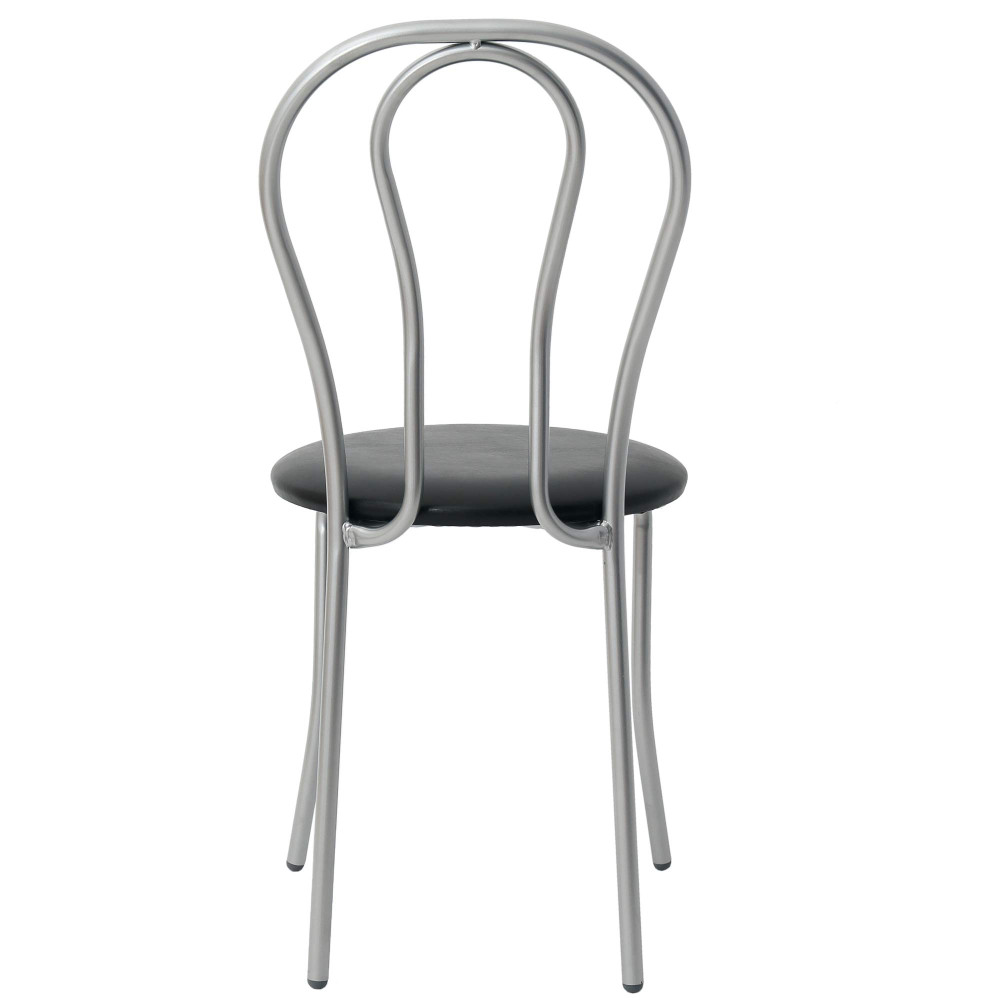 Scaun Tulip - cadru aluminiu - imitatie piele negru - 21901 Scaun Tulip - cadru aluminiu - imitatie piele negru - 21901