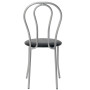 Scaun Tulip - cadru aluminiu - imitatie piele negru - 21901 Scaun Tulip - cadru aluminiu - imitatie piele negru - 21901
