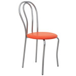 Scaun Tulip - cadru aluminiu - imitatie piele portocaliu - 21895