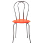 Scaun Tulip - cadru aluminiu - imitatie piele portocaliu - 21895 Scaun Tulip - cadru aluminiu - imitatie piele portocaliu - 21895