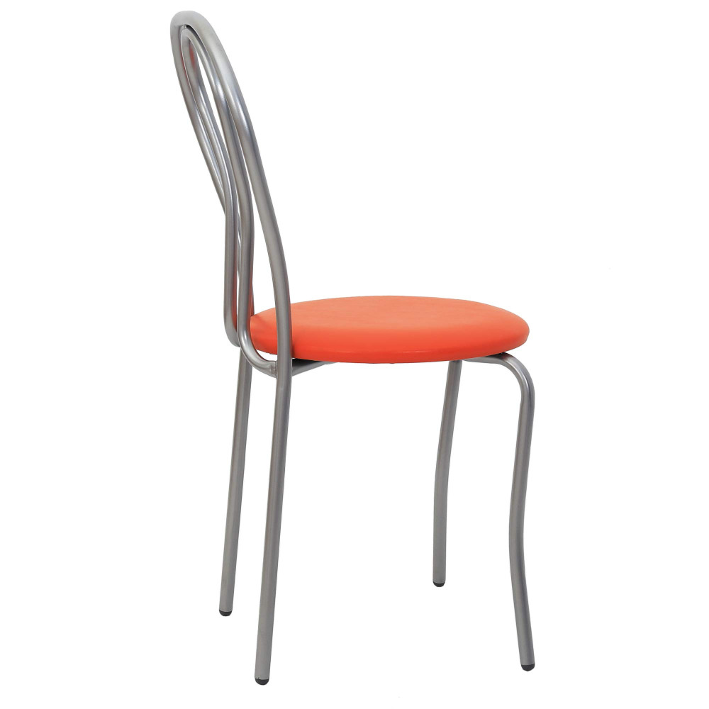 Scaun Tulip - cadru aluminiu - imitatie piele portocaliu - 21895 Scaun Tulip - cadru aluminiu - imitatie piele portocaliu - 21895
