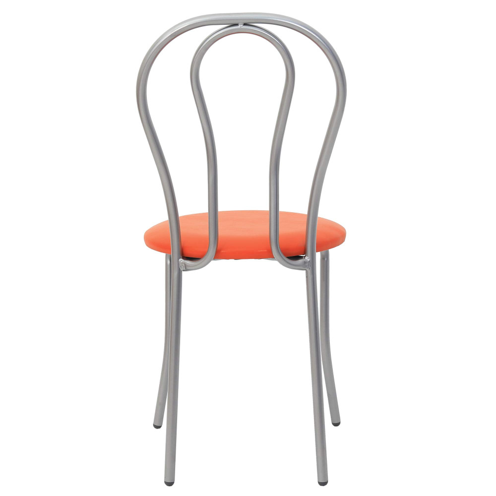 Scaun Tulip - cadru aluminiu - imitatie piele portocaliu - 21895 Scaun Tulip - cadru aluminiu - imitatie piele portocaliu - 21895