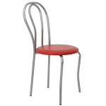 Scaun Tulip - cadru aluminiu - imitatie piele rosu - 21900