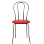 Scaun Tulip - cadru aluminiu - imitatie piele rosu - 21900 Scaun Tulip - cadru aluminiu - imitatie piele rosu - 21900