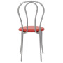 Scaun Tulip - cadru aluminiu - imitatie piele rosu - 21900 Scaun Tulip - cadru aluminiu - imitatie piele rosu - 21900
