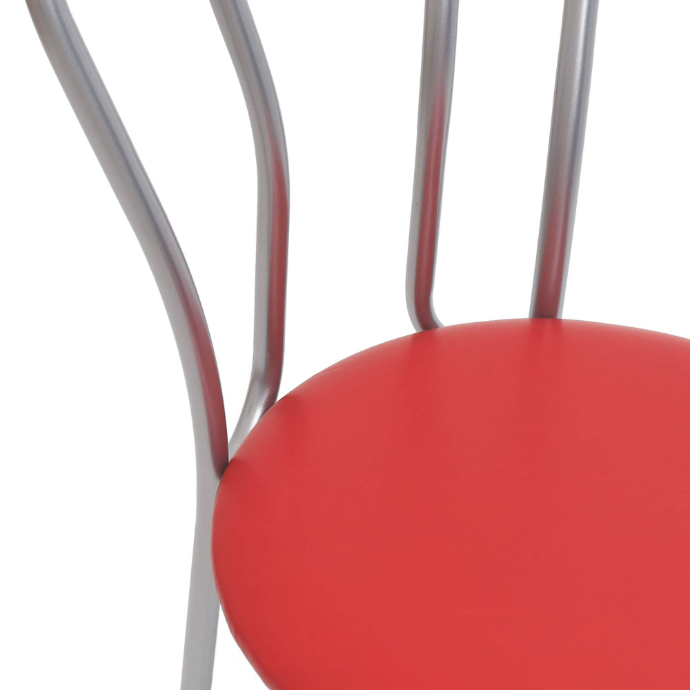 Scaun Tulip - cadru aluminiu - imitatie piele rosu - 21900 Scaun Tulip - cadru aluminiu - imitatie piele rosu - 21900