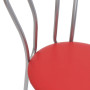 Scaun Tulip - cadru aluminiu - imitatie piele rosu - 21900 Scaun Tulip - cadru aluminiu - imitatie piele rosu - 21900