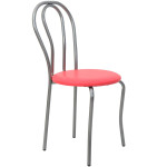 Scaun Tulip - cadru aluminiu - imitatie piele roz - 21896