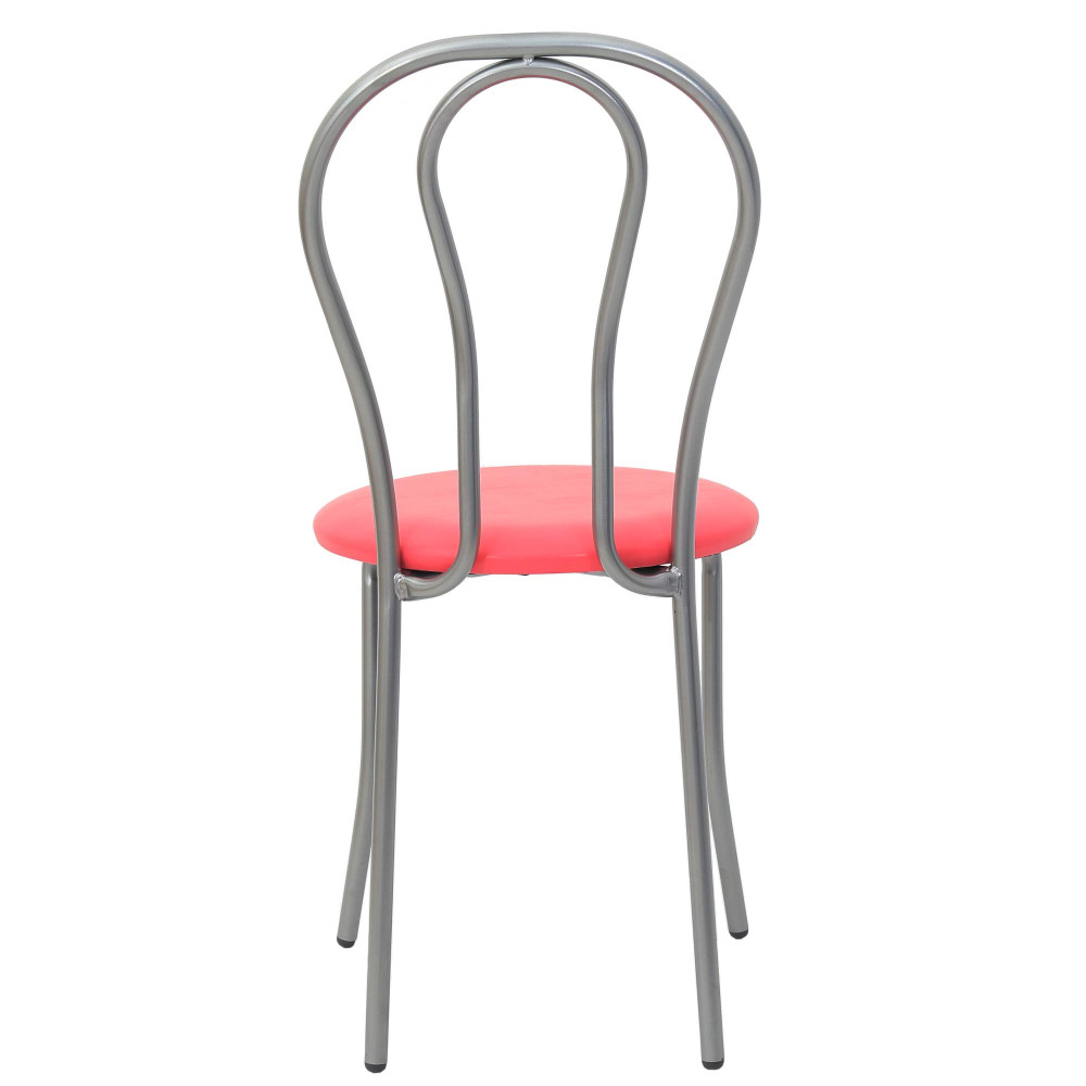 Scaun Tulip - cadru aluminiu - imitatie piele roz - 21896 Scaun Tulip - cadru aluminiu - imitatie piele roz - 21896