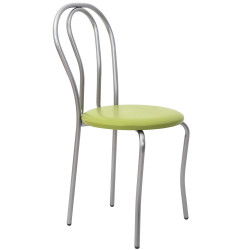 Scaun Tulip - cadru aluminiu - imitatie piele verde - 21899 Scaun Tulip - cadru aluminiu - imitatie piele verde - 21899