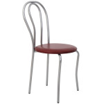 Scaun Tulip - cadru aluminiu - imitatie piele bordo - 21902