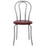Scaun Tulip - cadru aluminiu - imitatie piele bordo - 21902 Scaun Tulip - cadru aluminiu - imitatie piele bordo - 21902