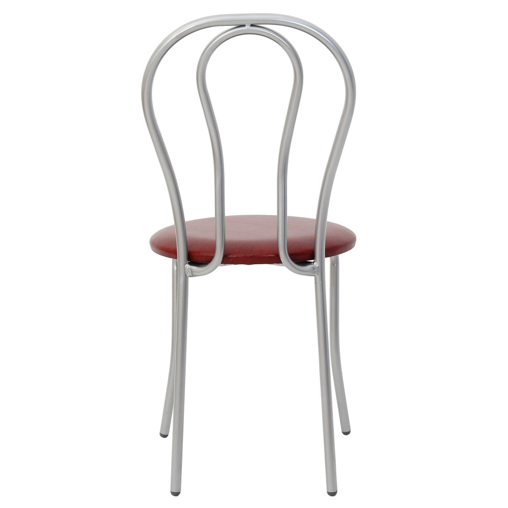 Scaun Tulip - cadru aluminiu - imitatie piele bordo - 21902 Scaun Tulip - cadru aluminiu - imitatie piele bordo - 21902
