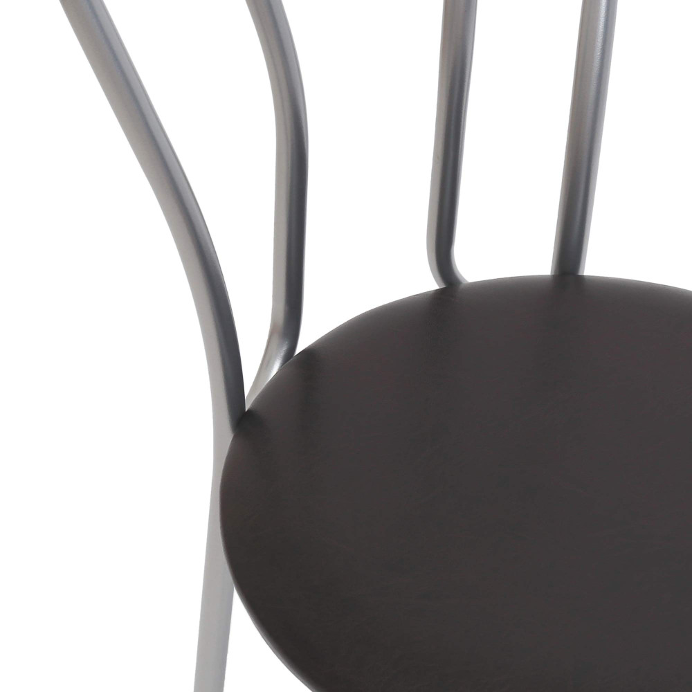 Scaun Tulip - cadru aluminiu - imitatie piele wenge - 21835 Scaun Tulip - cadru aluminiu - imitatie piele wenge - 21835