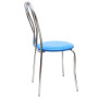 Scaun Tulip - cadru cromat - imitatie piele albastru - 21898 Scaun Tulip - cadru cromat - imitatie piele albastru - 21898