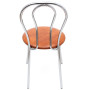 Scaun Tulip - cadru cromat - imitatie piele coniac - 8070 Scaun Tulip - cadru cromat - imitatie piele coniac - 8070