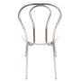 Scaun Tulip - cadru cromat - imitatie piele crem - 21834 Scaun Tulip - cadru cromat - imitatie piele crem - 21834