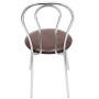 Scaun Tulip - cadru cromat - imitatie piele maro - 15611 Scaun Tulip - cadru cromat - imitatie piele maro - 15611