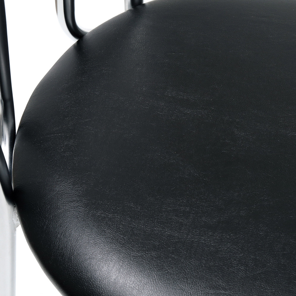 Scaun Tulip - cadru cromat - imitatie piele negru - 21901 Scaun Tulip - cadru cromat - imitatie piele negru - 21901